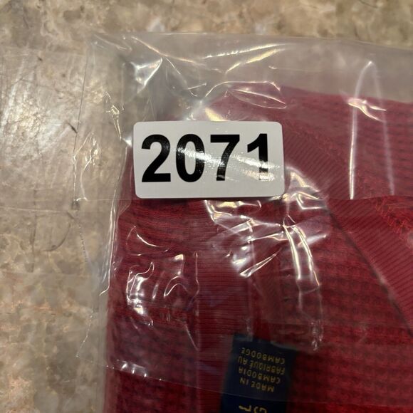 Polo Ralph Lauren Thermal Waffle Knit Shirt Adult L Large Red Preppy Pony Logo - Picture 13 of 13